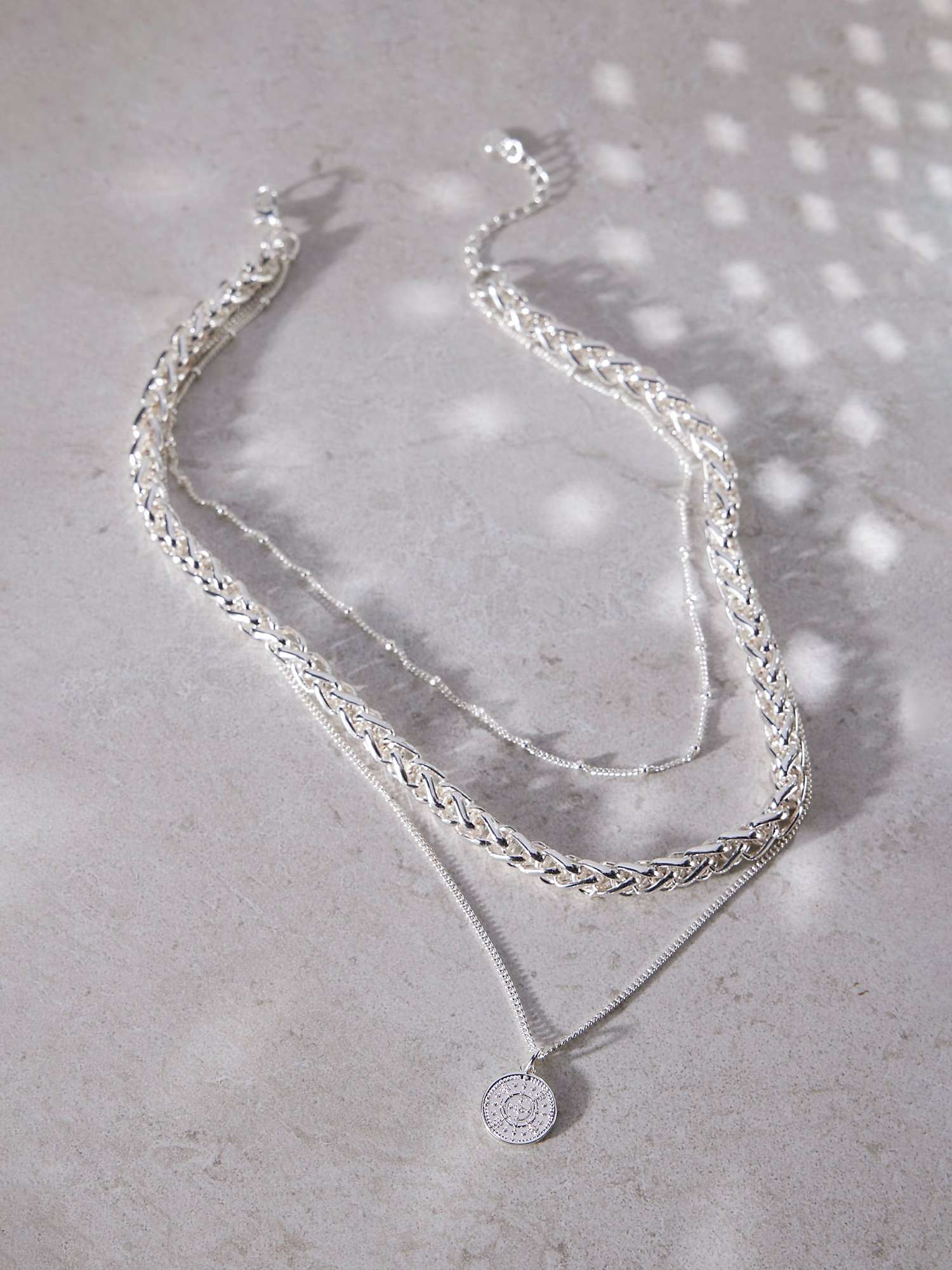 Buy Mint Velvet Silver Tone Layered Necklace, Silver Online at johnlewis.com