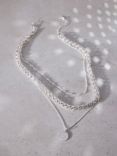 Mint Velvet Silver Tone Layered Necklace, Silver