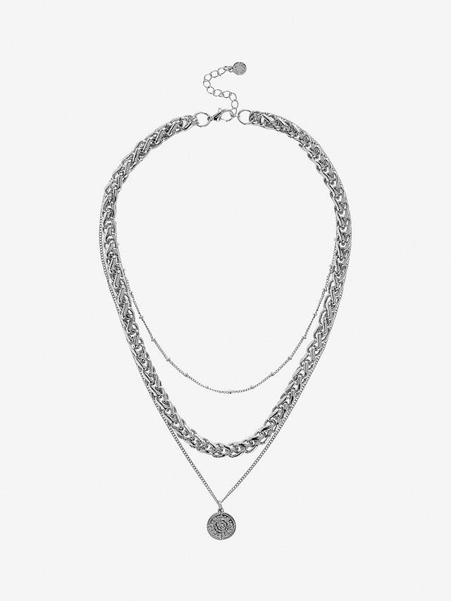 Mint Velvet Silver Tone Layered Necklace, Silver