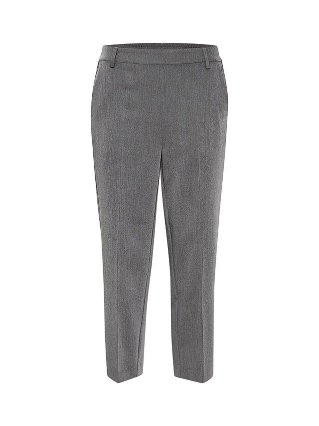 KAFFE Sakura Cropped Trousers, Dark Grey Melange at John Lewis & Partners