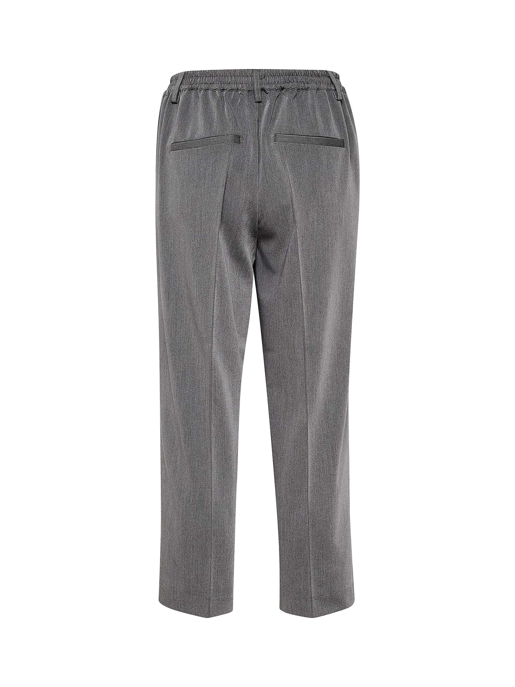 KAFFE Sakura Cropped Trousers, Dark Grey Melange at John Lewis & Partners
