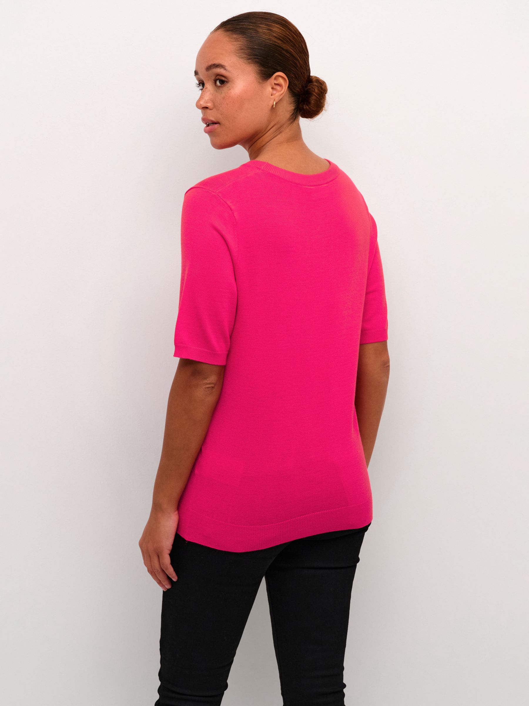 KAFFE Lizza Knit Top, Virtual Pink