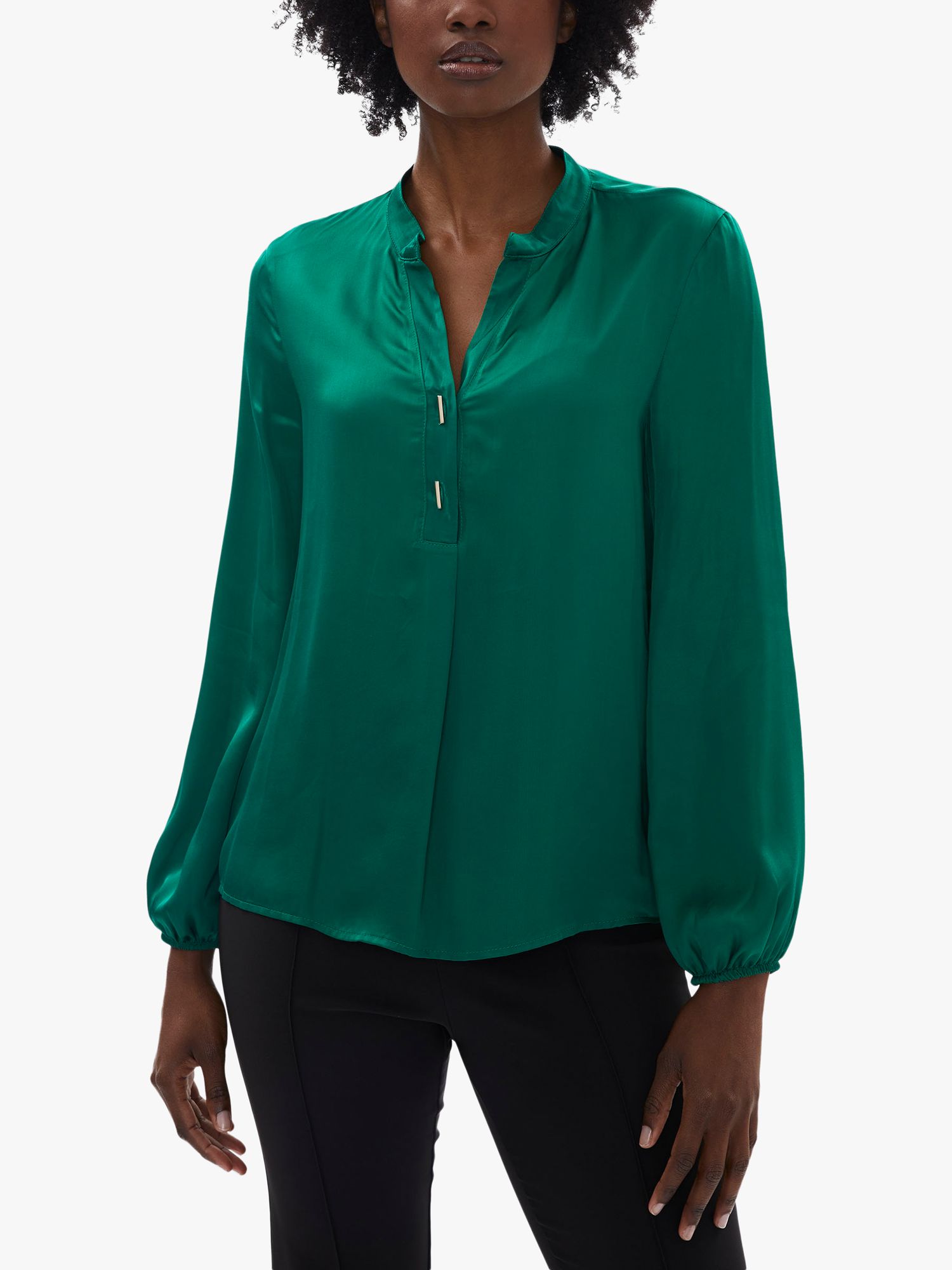 James Lakeland Satin Blouse, Green