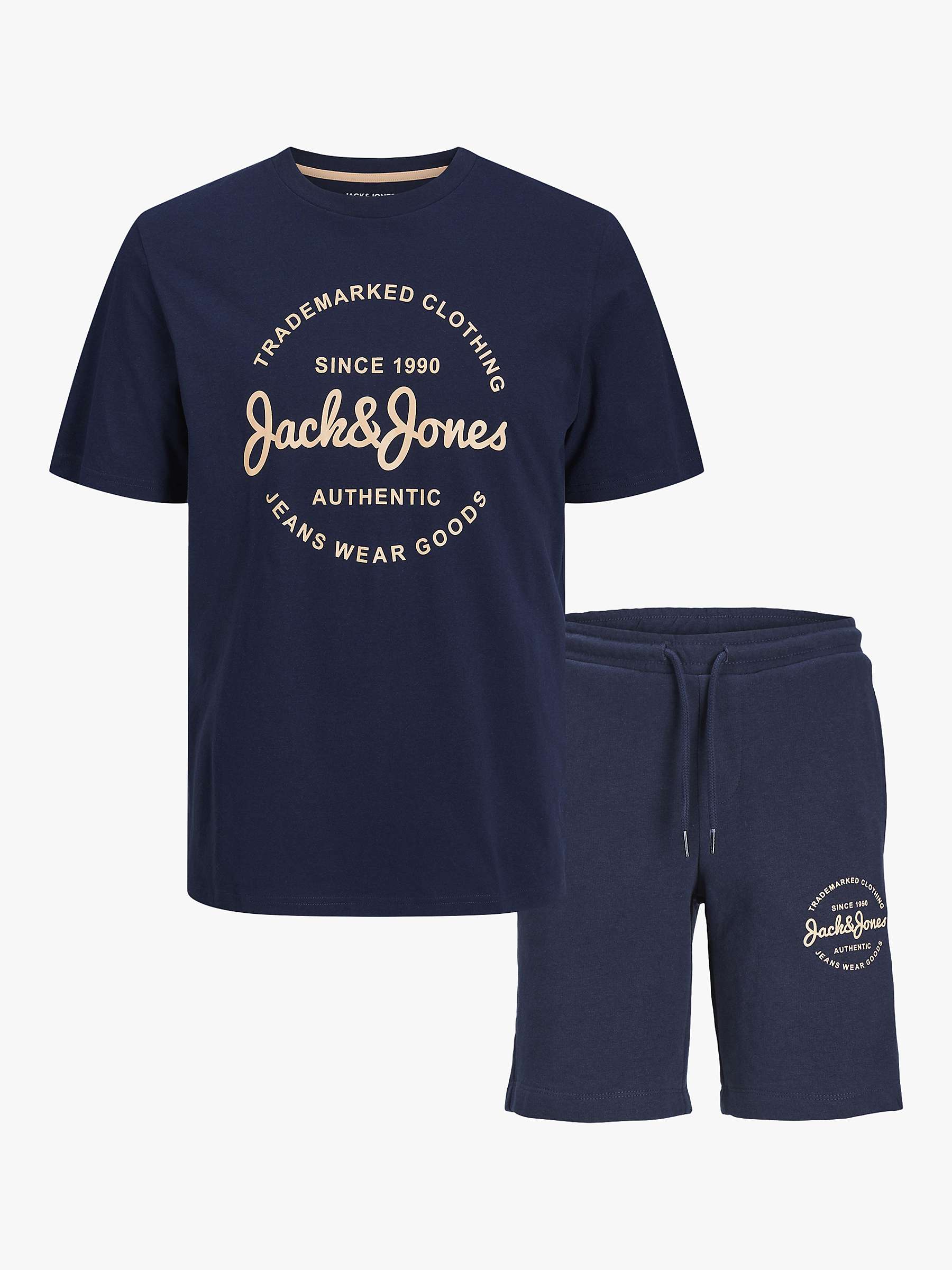 Buy Jack & Jones Kids' Forest Logo T-Shirt & Jogger Shorts Set, Navy Online at johnlewis.com