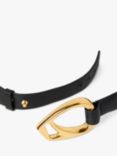 Jasper Conran London Bee Skinny Leather Belt, Black/Gold
