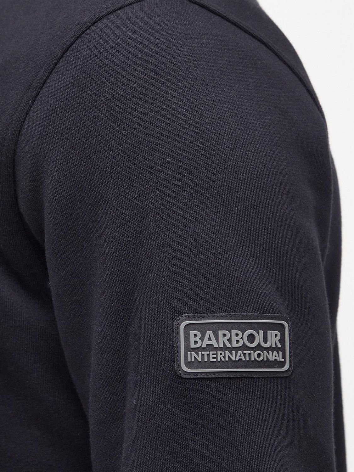 Barbour International Half Zip Jumper, Black at John Lewis & Partners