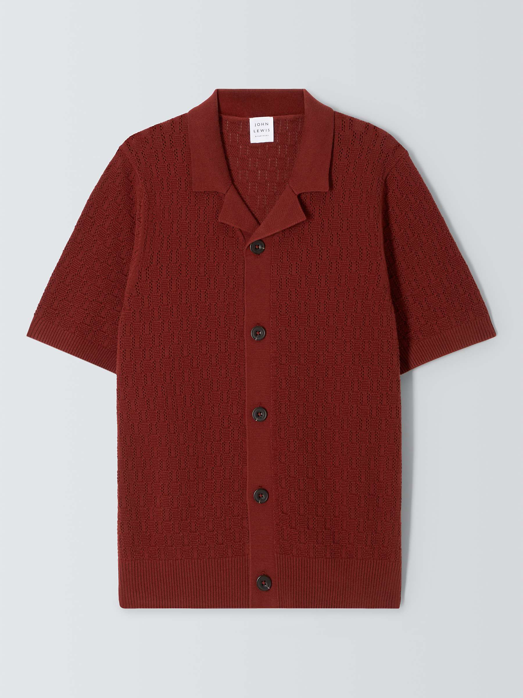 Buy John Lewis Short Sleeve Open Knit Shirt Online at johnlewis.com