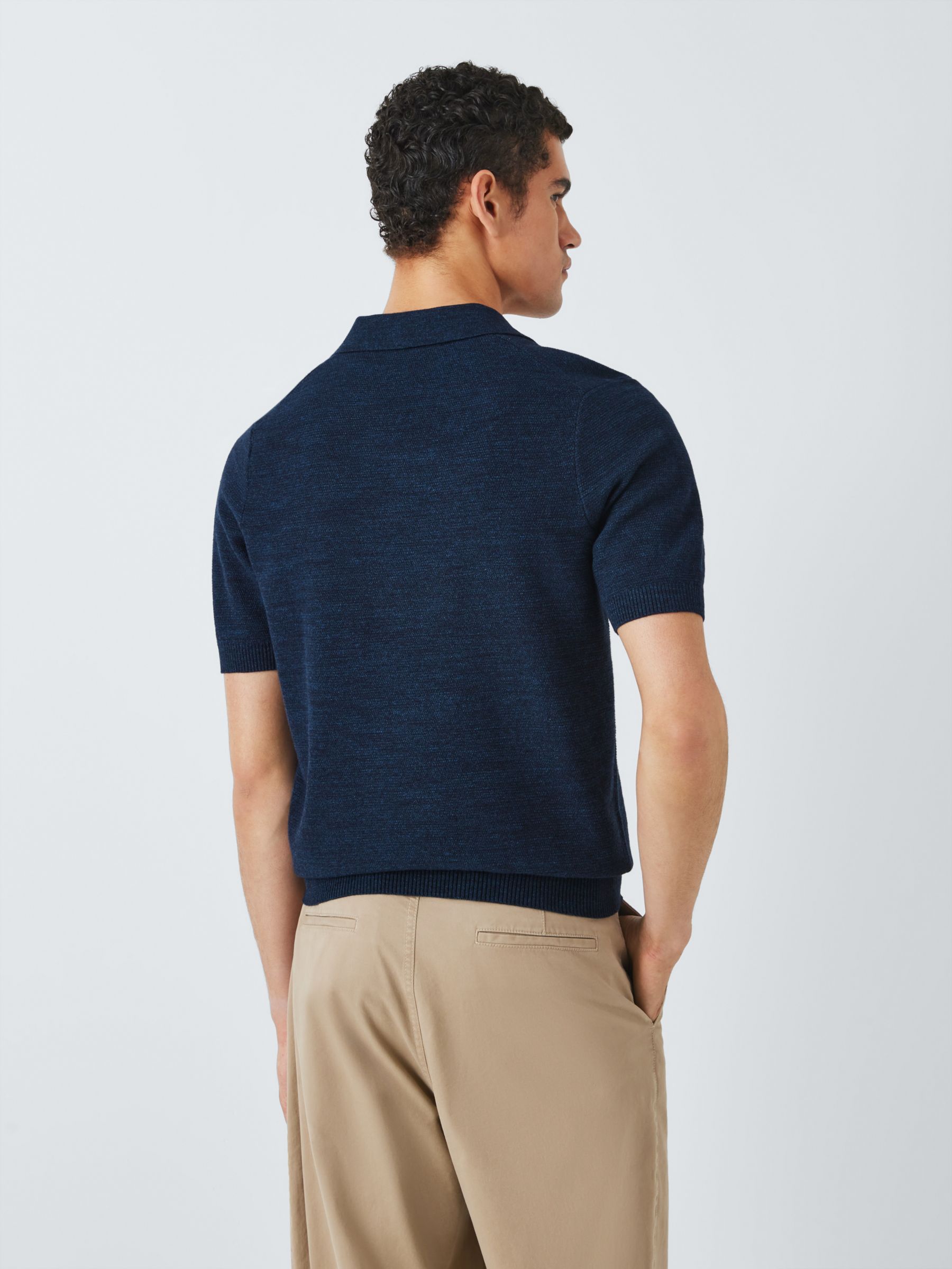 Buy John Lewis Short Sleeve Cotton Textured Knit Polo Online at johnlewis.com