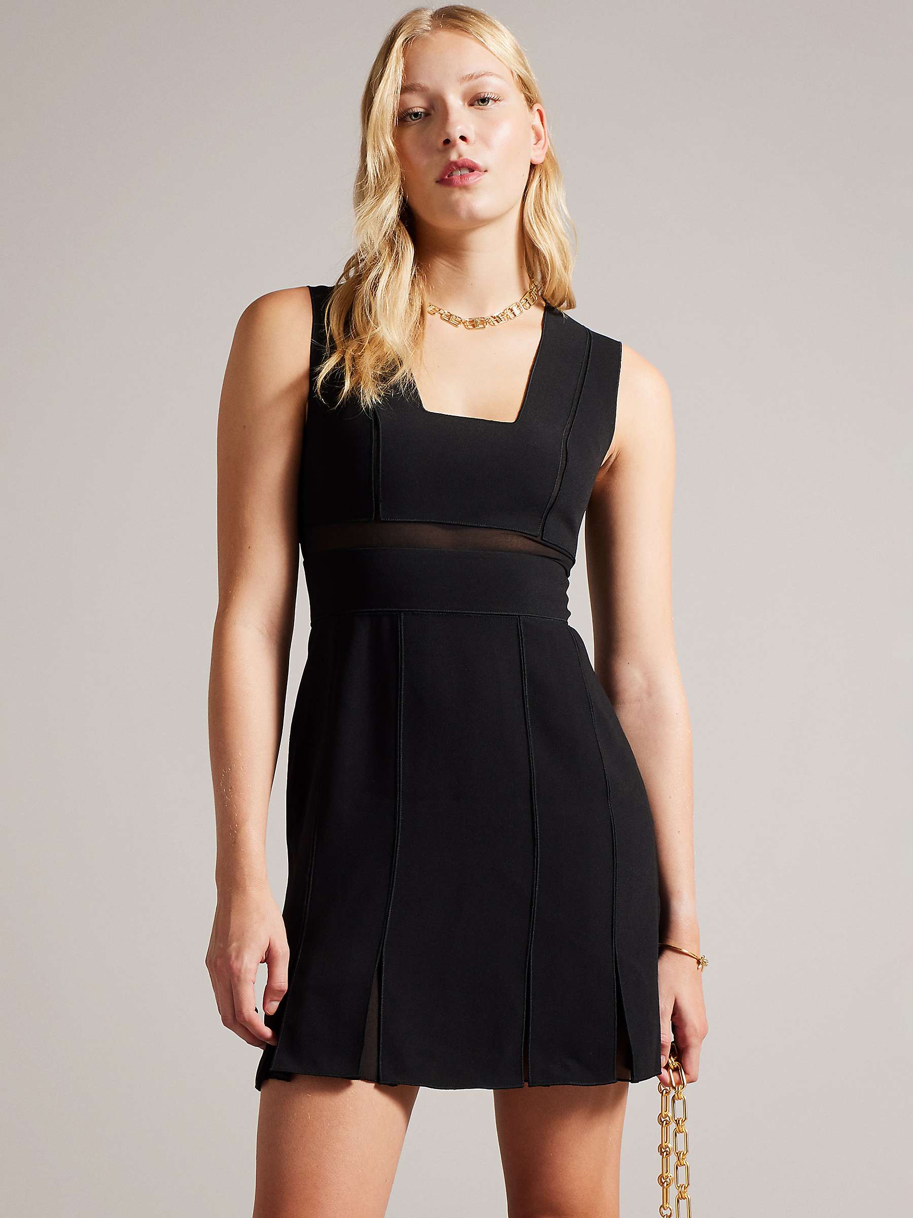 Buy Ted Baker Ellinia Shift Mini Dress, Black Online at johnlewis.com