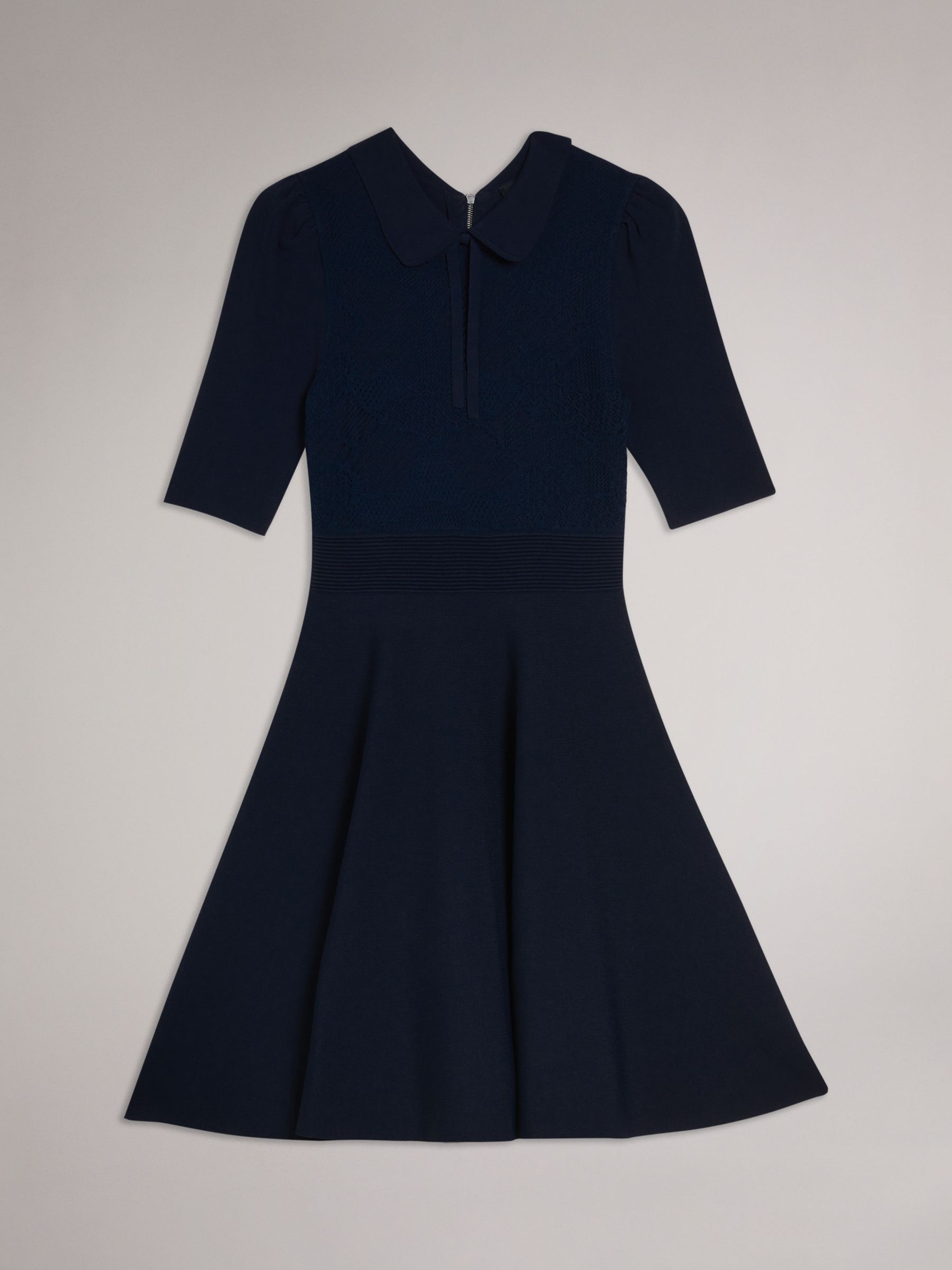 Buy Ted Baker Hillder Delicate Pointelle Knit Dress, Navy Online at johnlewis.com