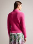 Ted Baker Veolaa Mohair Blend Cable Knit Jumper, Bright Pink