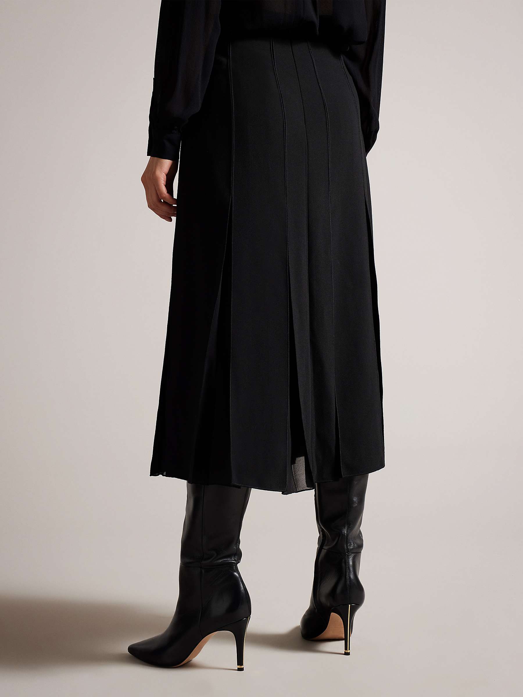 Buy Ted Baker Addelia Midi Skirt, Black Online at johnlewis.com