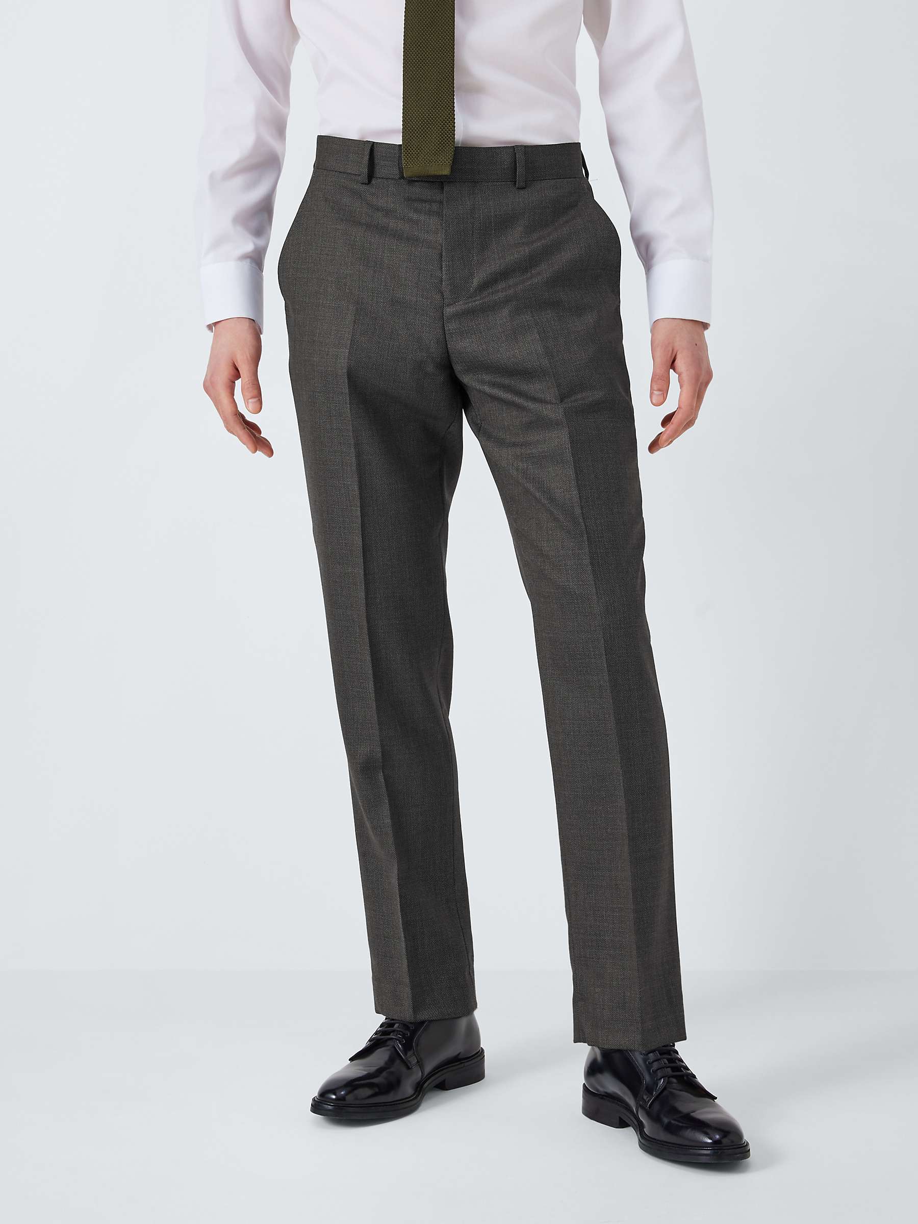 Buy John Lewis Super 100's Birdseye Regular Suit Trousers, Charcoal Online at johnlewis.com