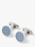 Simon Carter Dogtooth Enamel Cufflinks, Light Blue