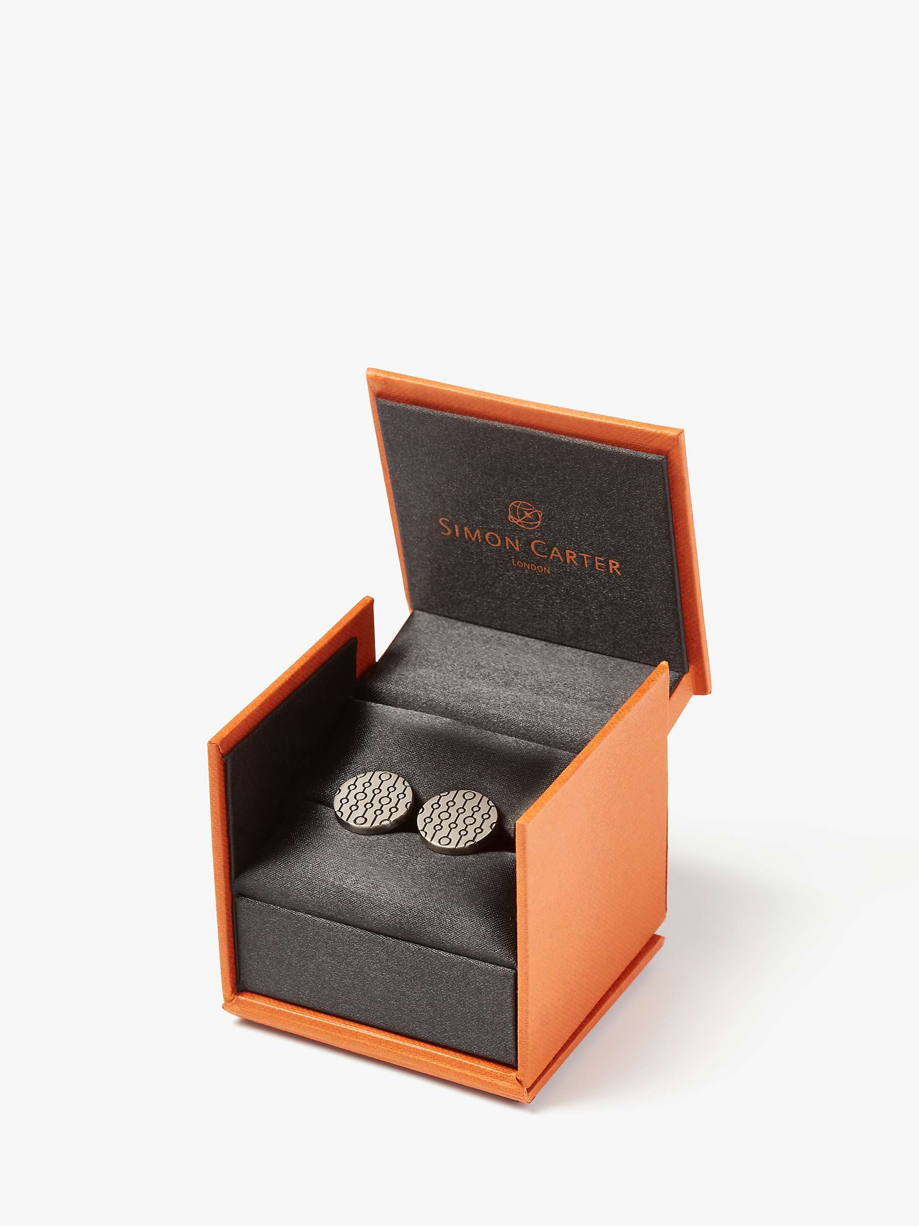 Buy Simon Carter 70's Embossed Chain Cufflinks, Silver Online at johnlewis.com