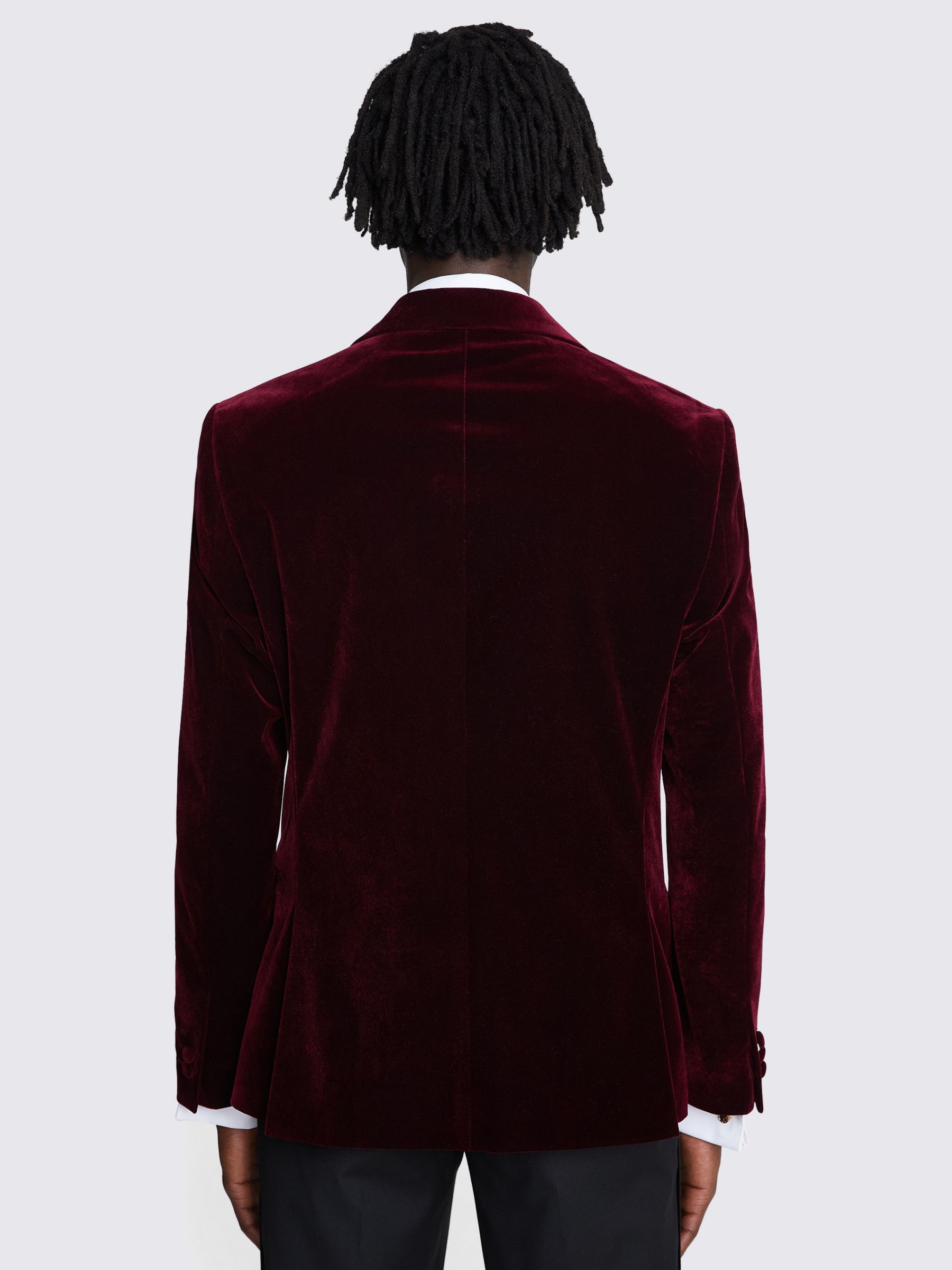 Buy Moss Slim Fit Velvet Jacket, Burgundy Online at johnlewis.com