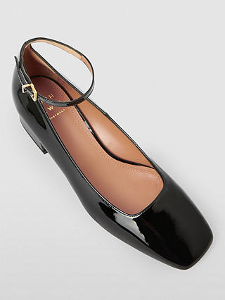 John Lewis Adorn Patent Leather Court Shoes, Black