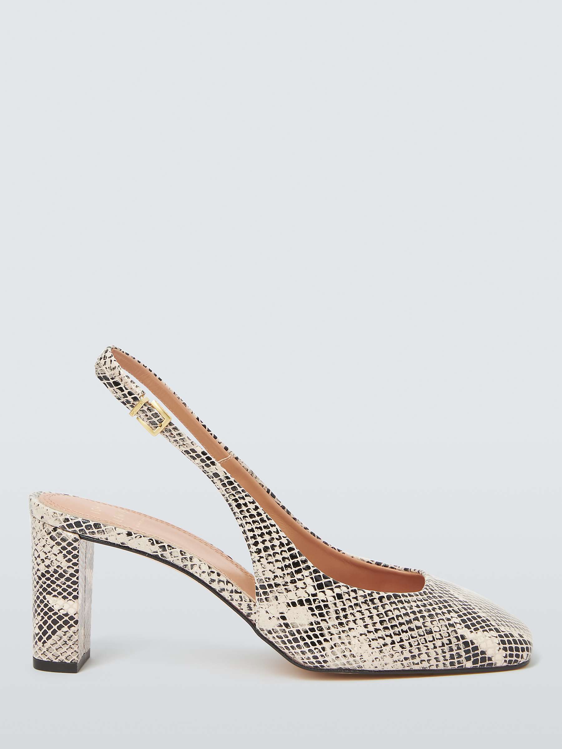 Buy John Lewis Cilla Snake Print Leather Court Shoes, Neutral Beige Online at johnlewis.com