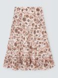 AND/OR Francisca Floral Tiered Skirt, Cream/Multi