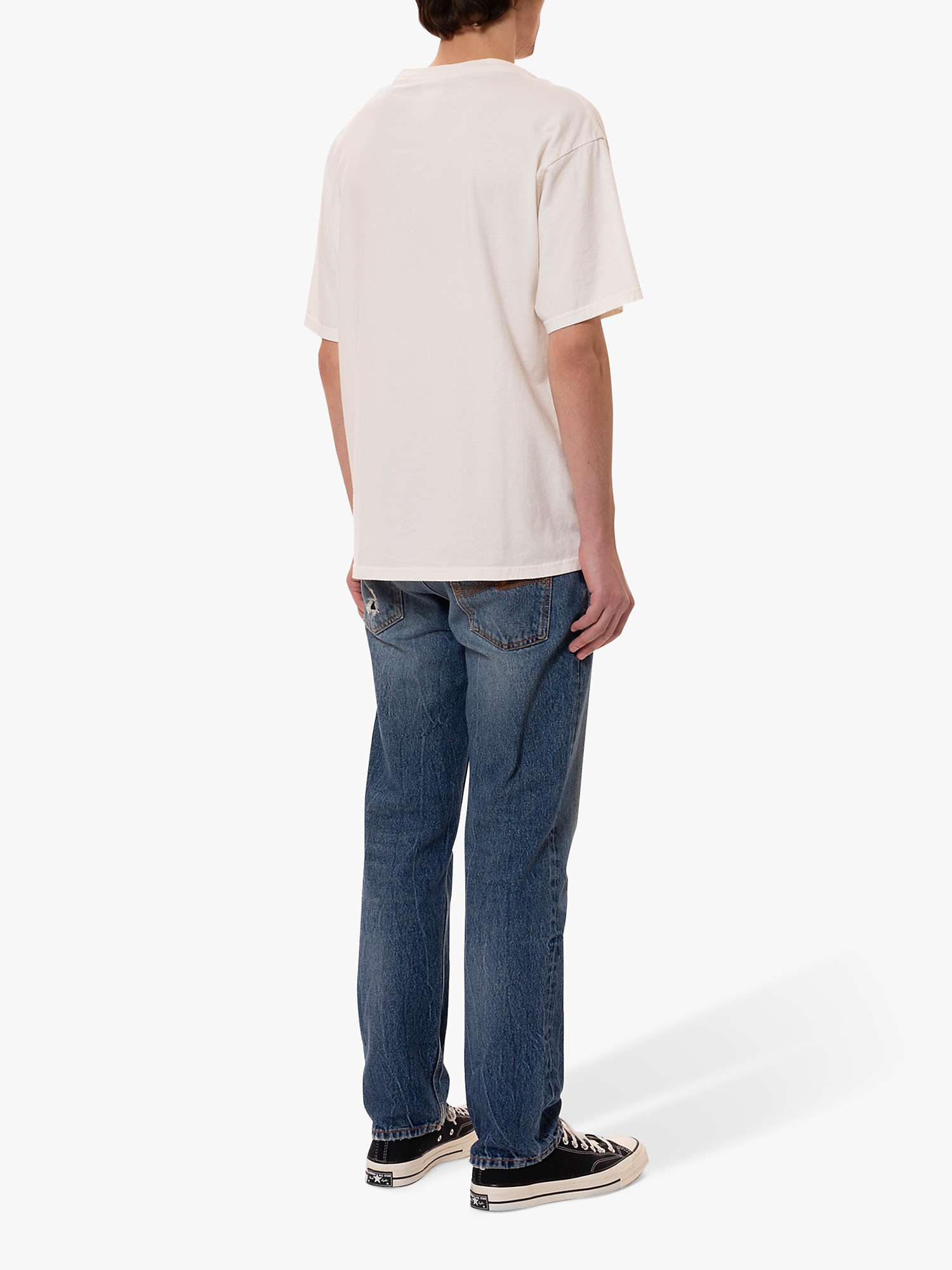 Buy Nudie Jeans Koffe Organic Cotton T-Shirt, White/Blue Online at johnlewis.com