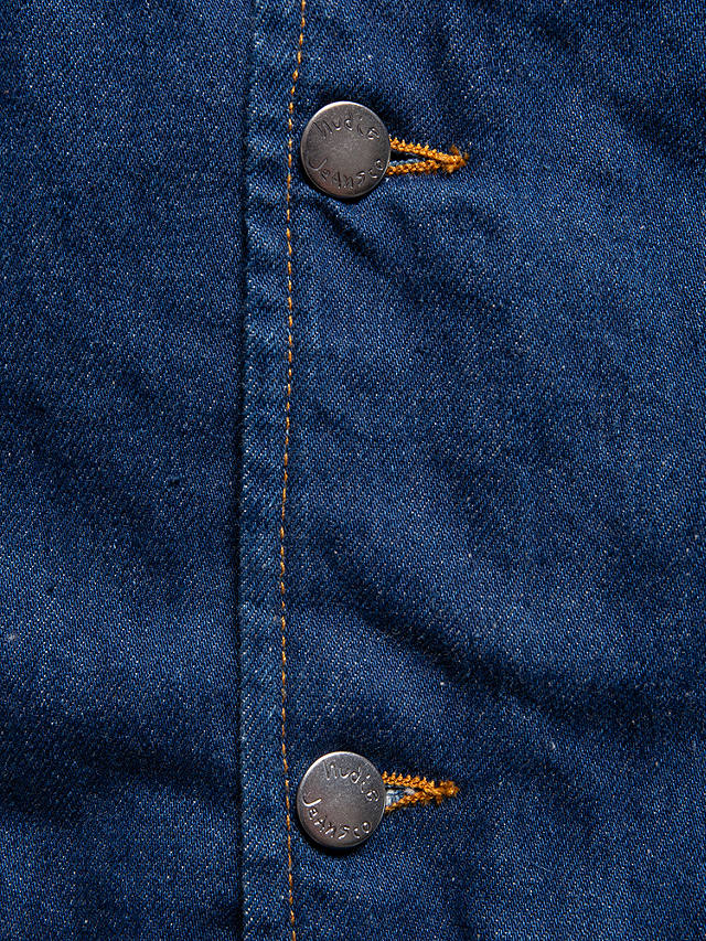 Nudie Jeans Harry Organic Cotton Denim Vest, Blue
