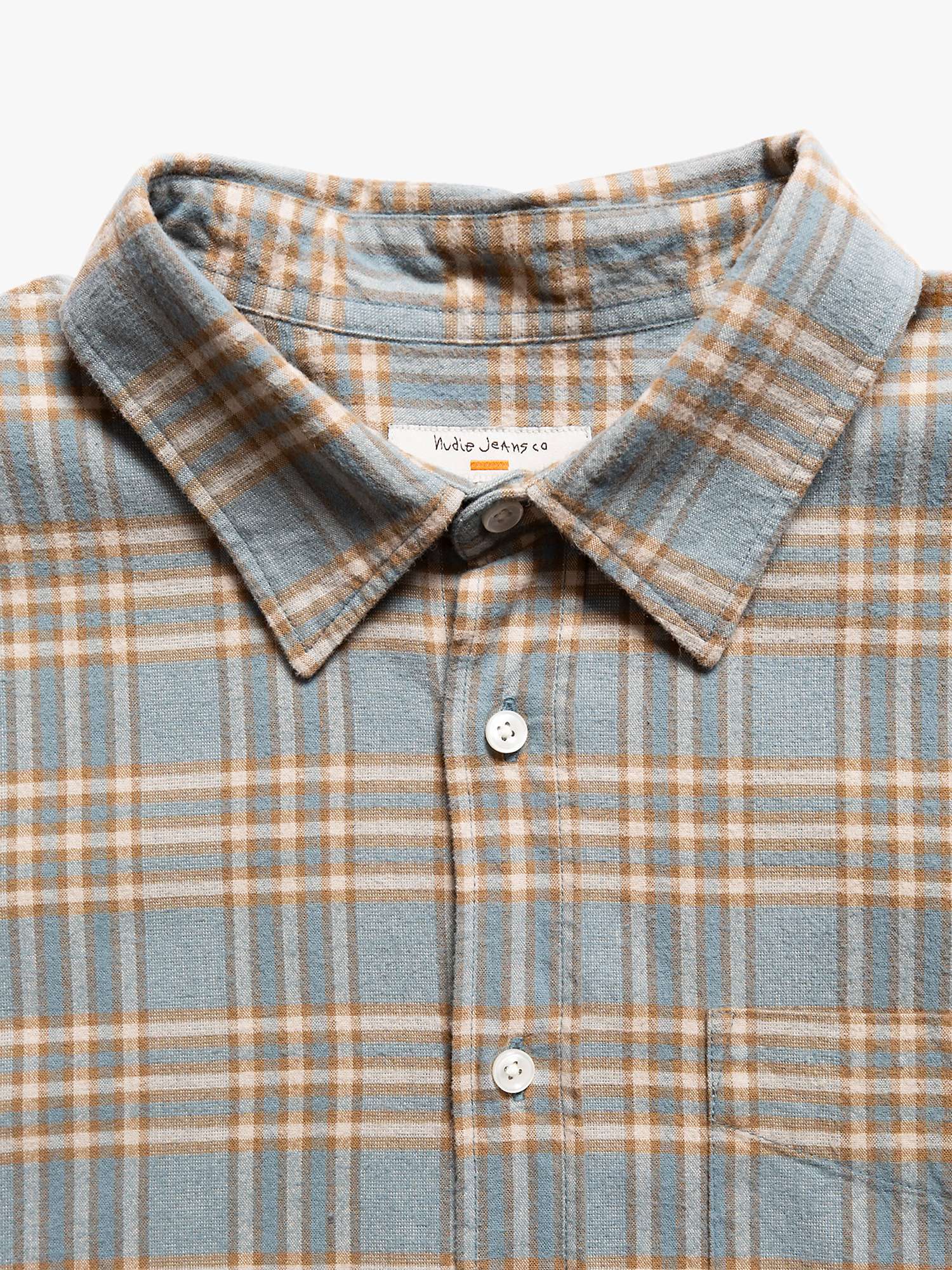 Buy Nudie Jeans Filip Organic Cotton Flannel Check Shirt, Blue/Multi Online at johnlewis.com
