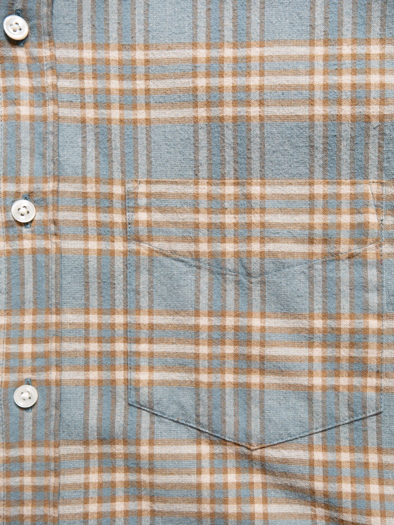 Nudie Jeans Filip Organic Cotton Flannel Check Shirt, Blue/Multi, S