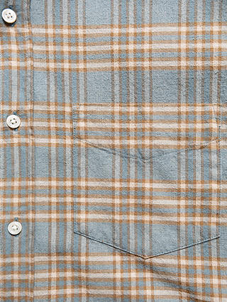 Nudie Jeans Filip Organic Cotton Flannel Check Shirt, Blue/Multi