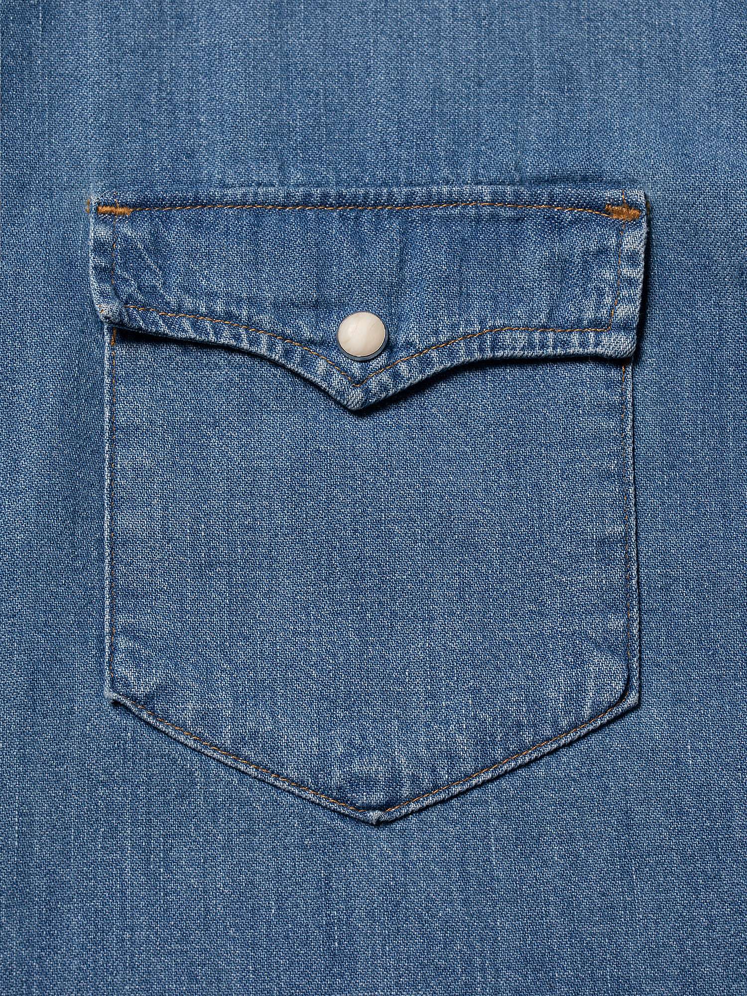 Buy Nudie Jeans George Organic Cotton Denim Shirt, Blue Online at johnlewis.com