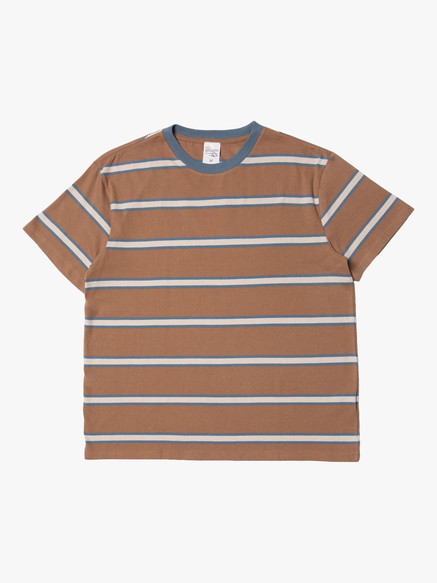 Buy Nudie Jeans Leffe Stripe T-Shirt, Brown/White Online at johnlewis.com