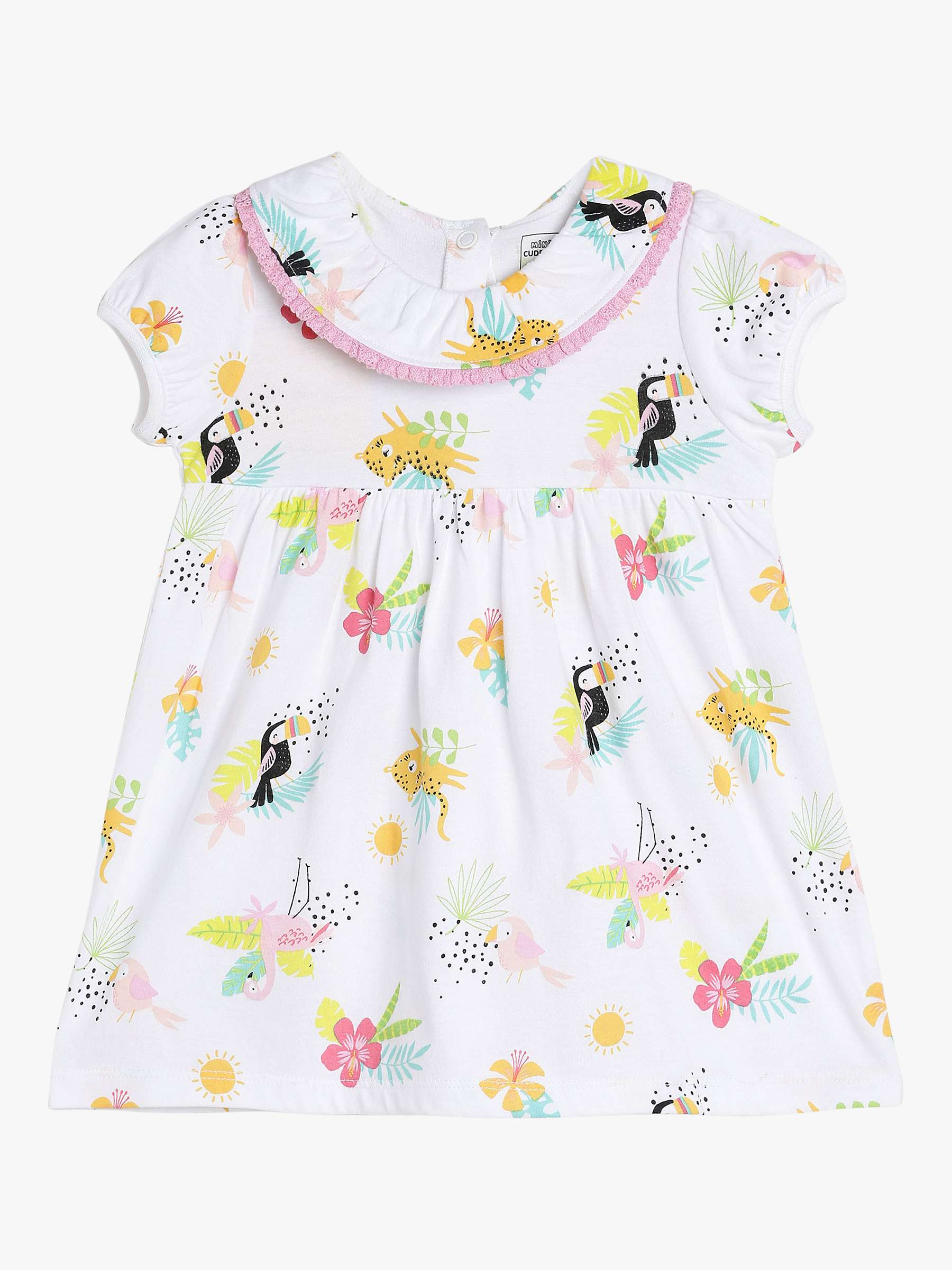 Buy Mini Cuddles Baby Tropical Floral & Animal Print Crochet Collar Dress, Pack Of 2, Pink/Multi Online at johnlewis.com