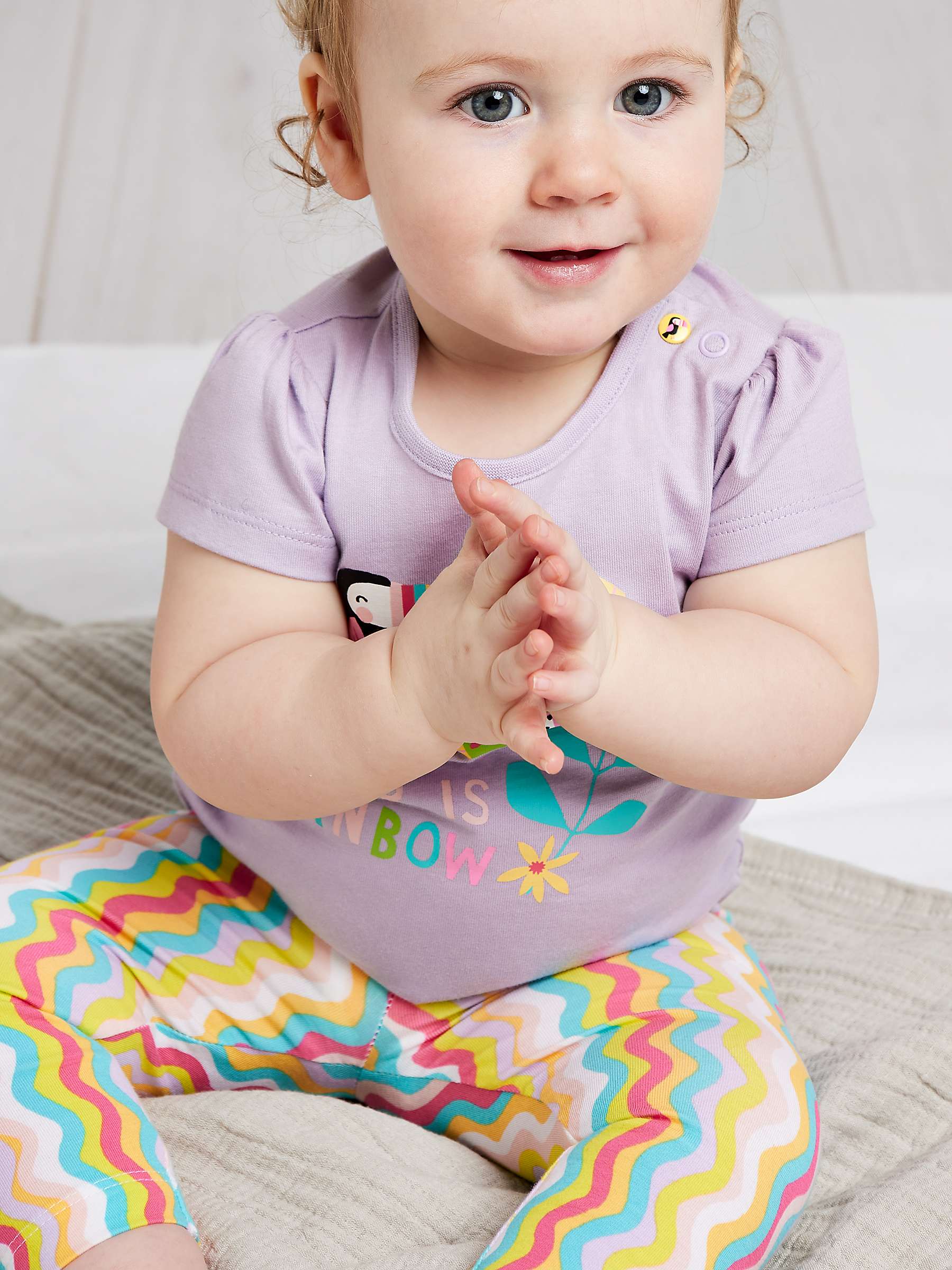 Buy Mini Cuddles Baby Wavy Stripe, Tropical Graphic & Plain Leggings, Pack of 3, Multi Online at johnlewis.com
