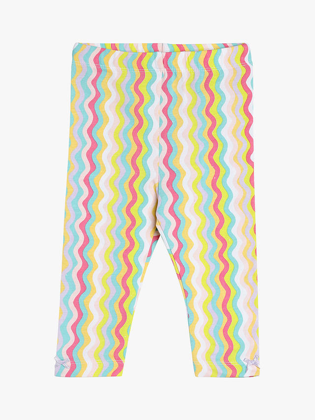 Mini Cuddles Baby Wavy Stripe, Tropical Graphic & Plain Leggings, Pack of 3, Multi
