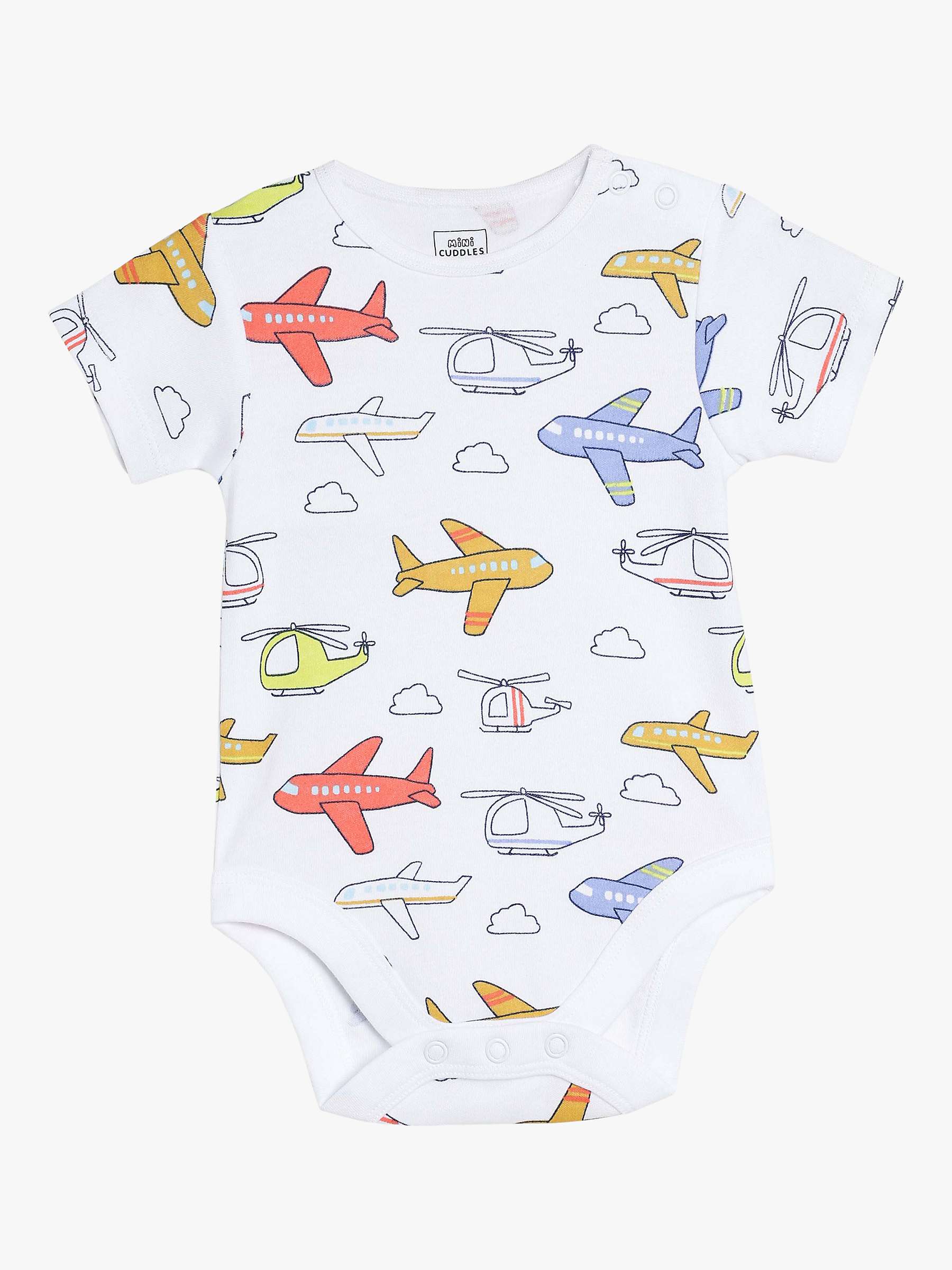 Buy Mini Cuddles Baby Planes, Trains & Automobile Graphic Bodysuits, Pack of 3, Multi Online at johnlewis.com