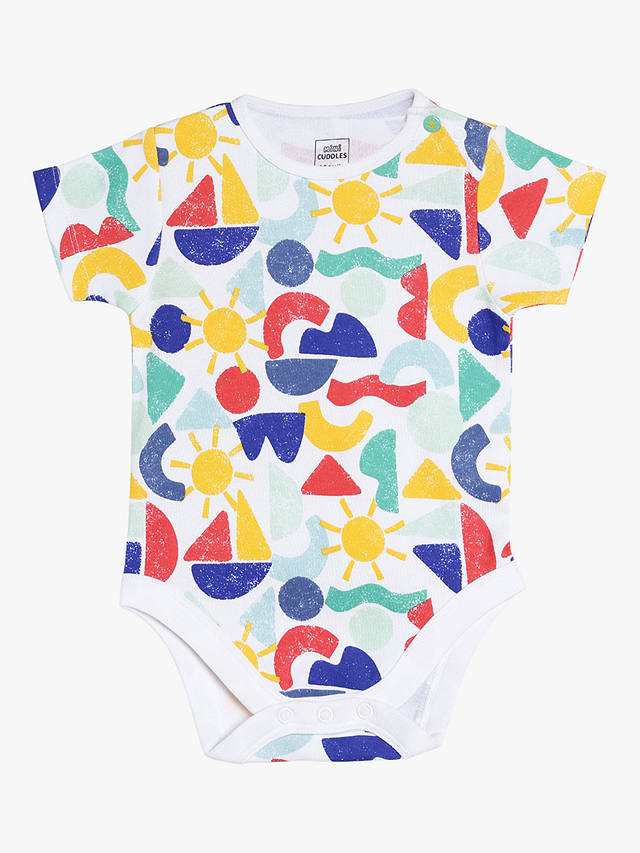 Mini Cuddles Baby Nautical Stripe & Coastal Graphic Top, Bodysuit & Leggings Set, Pack of 4, White/Multi