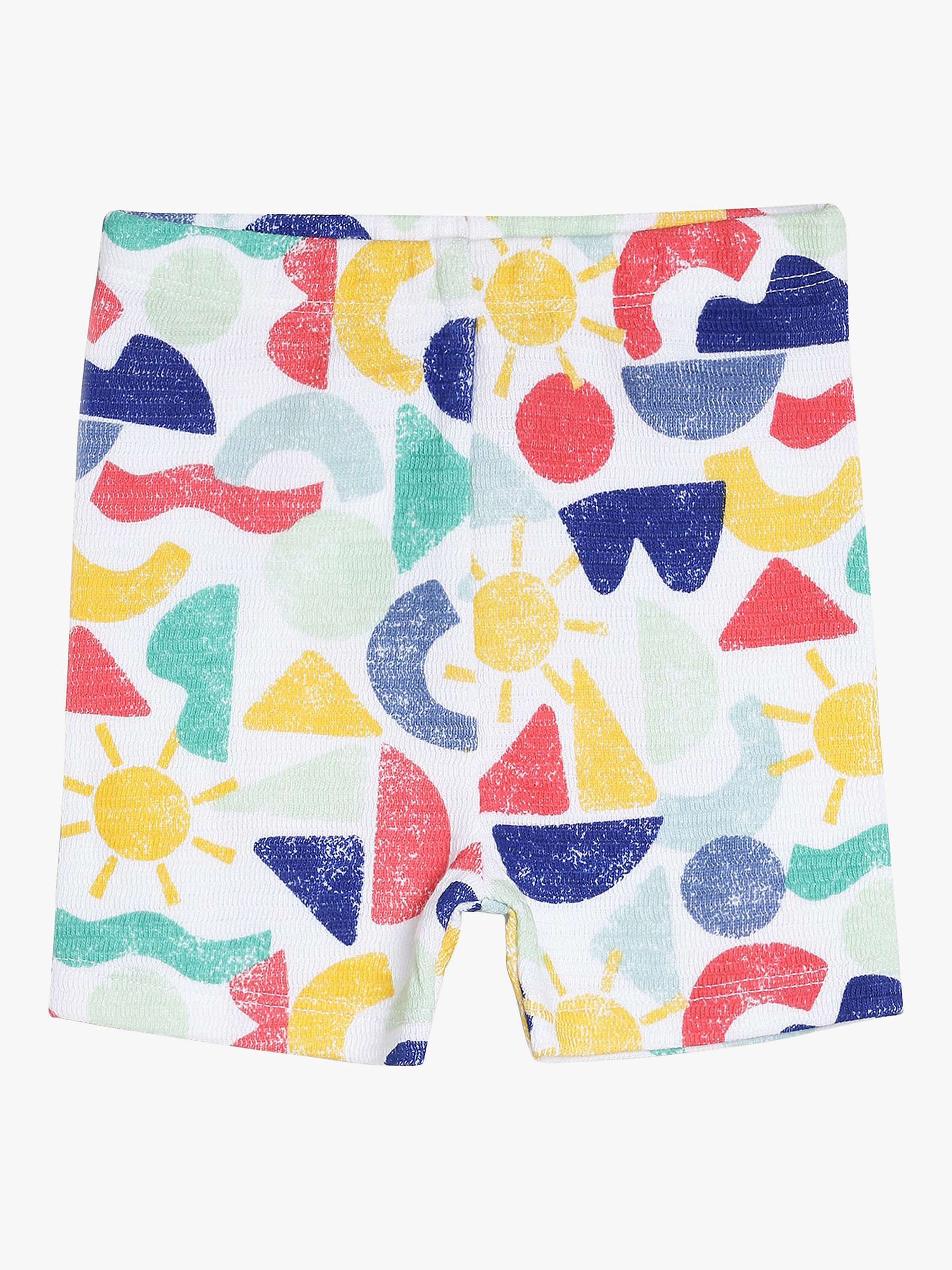 Buy Mini Cuddles Baby Coastal Graphic & Plain Jacquard Textured Shorts, Pack of 3, Multi Online at johnlewis.com