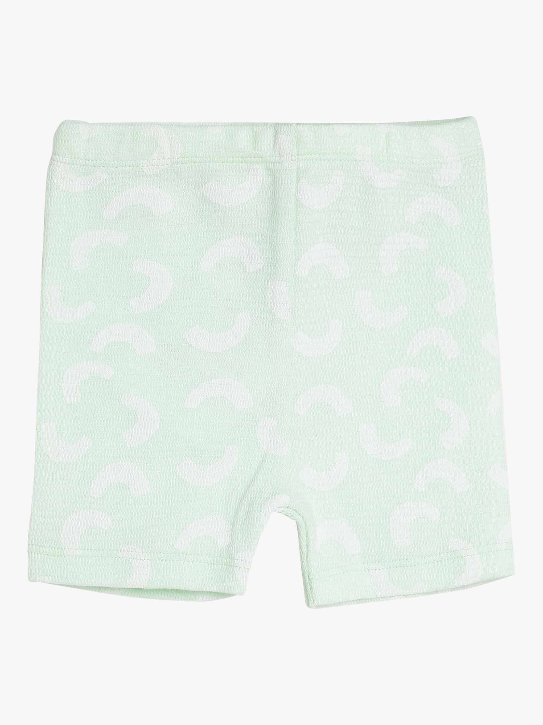 Mini Cuddles Baby Coastal Graphic & Plain Jacquard Textured Shorts, Pack of 3, Multi, 6-9 months