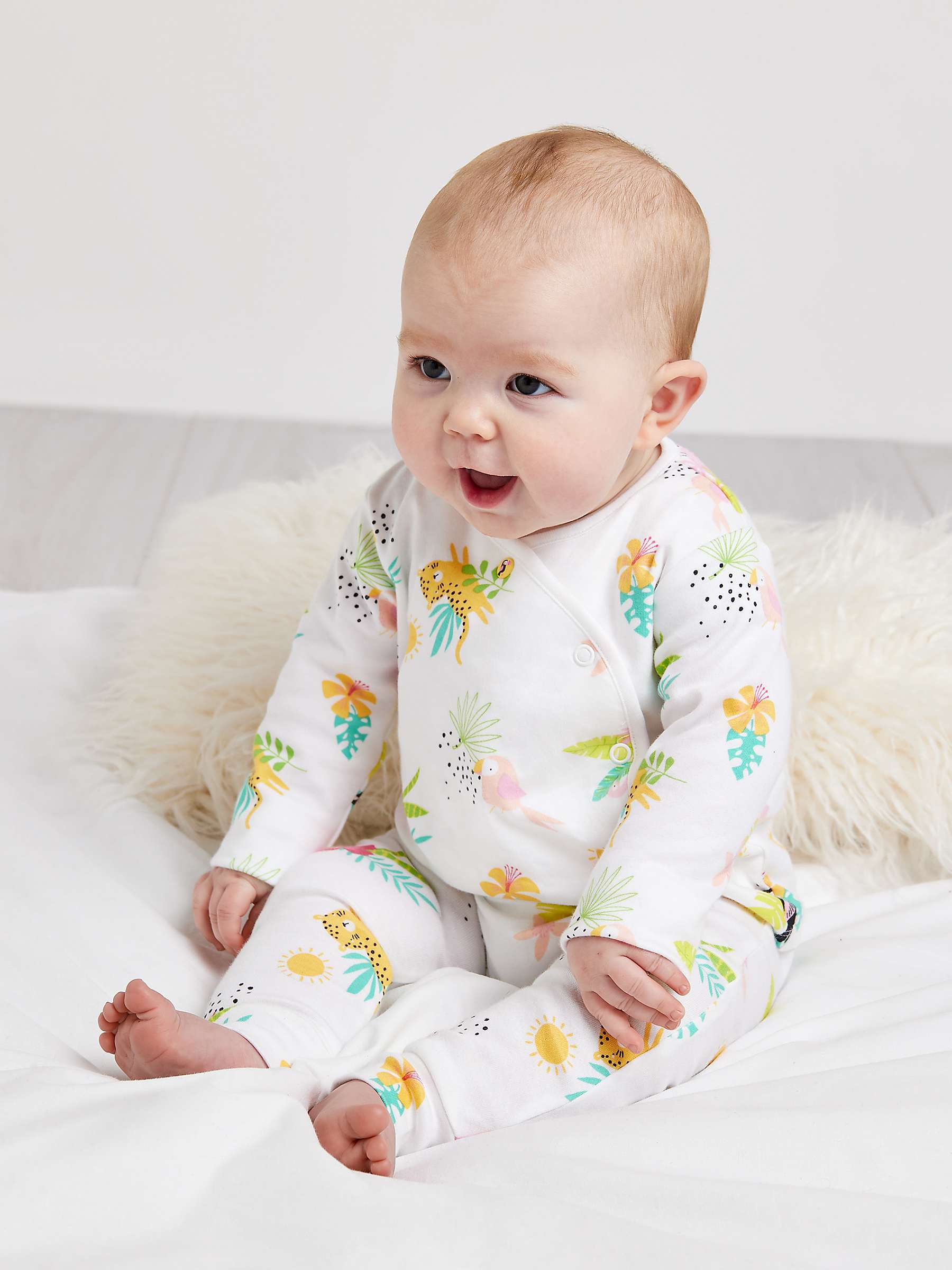 Buy Mini Cuddles Baby Tropical Floral & Tropical Bird Top, Bodysuit & Leggings Set, Pack of 4, Pink/Multi Online at johnlewis.com