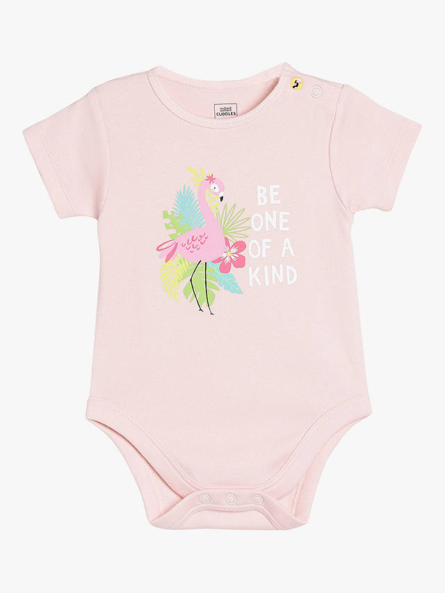 Mini Cuddles Baby Tropical Floral & Tropical Bird Top, Bodysuit & Leggings Set, Pack of 4, Pink/Multi