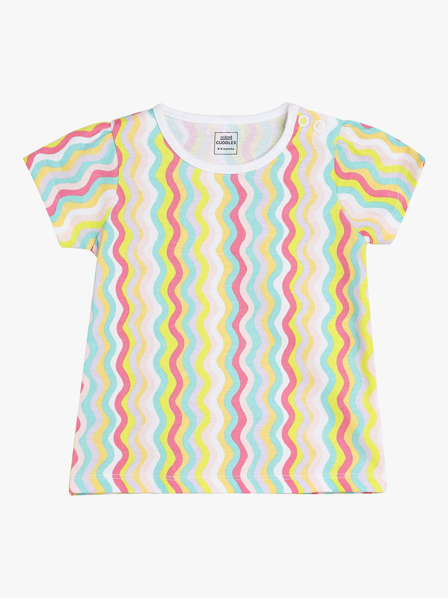 Buy Mini Cuddles Baby Wavy Stripe, Floral & Tropical Bird Graphic T-Shirts, Pack Of 3, Pink/Multi Online at johnlewis.com