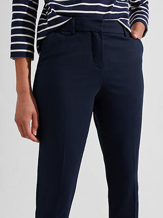 Hobbs Quin Cotton Blend Trousers, Navy