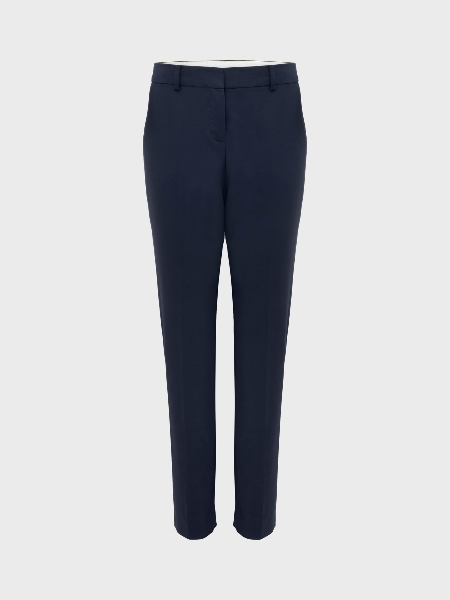 Hobbs Quin Cotton Blend Trousers, Navy at John Lewis & Partners
