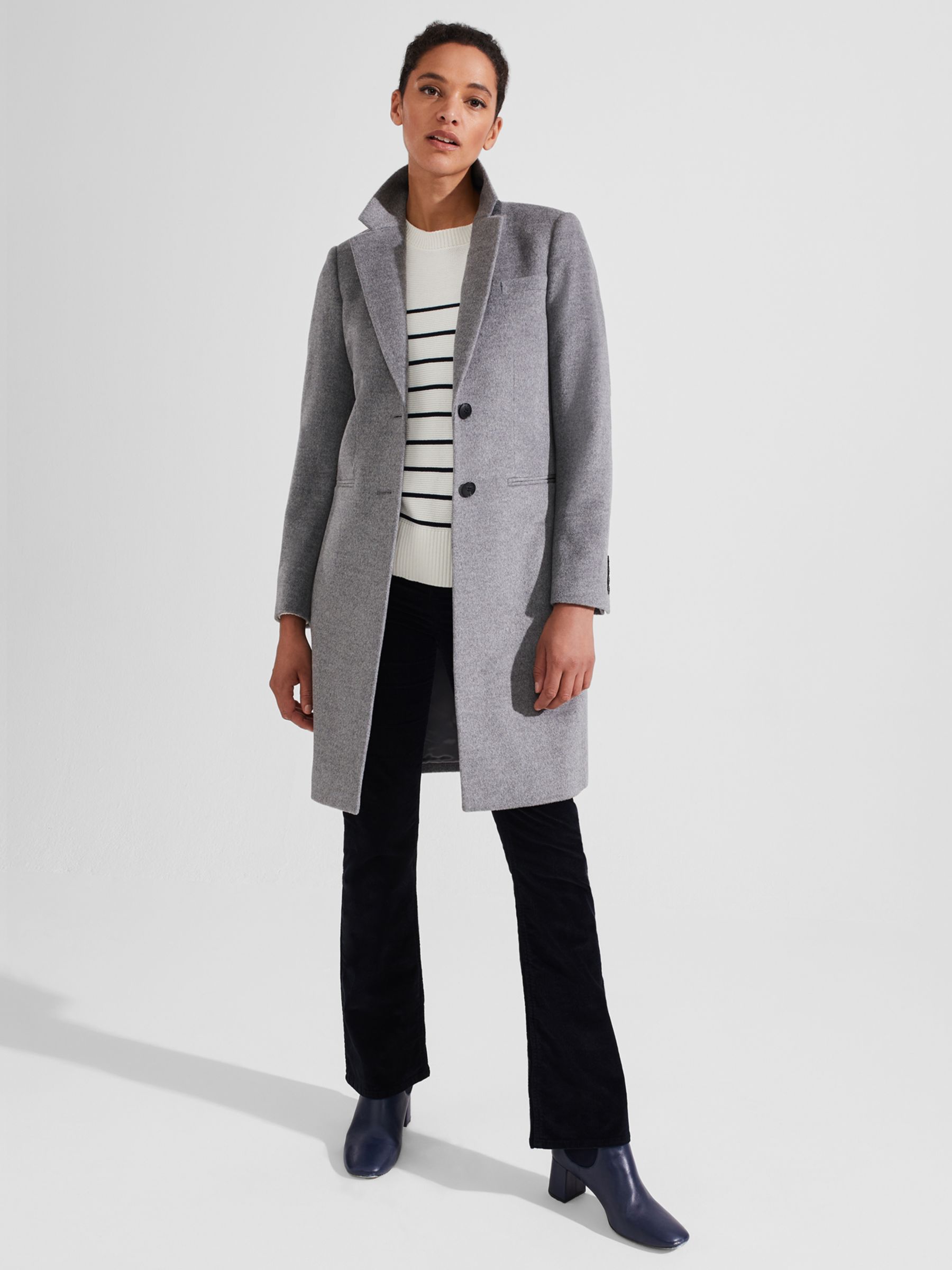 Hobbs Tilda Wool Tailored Coat, Grey, 6