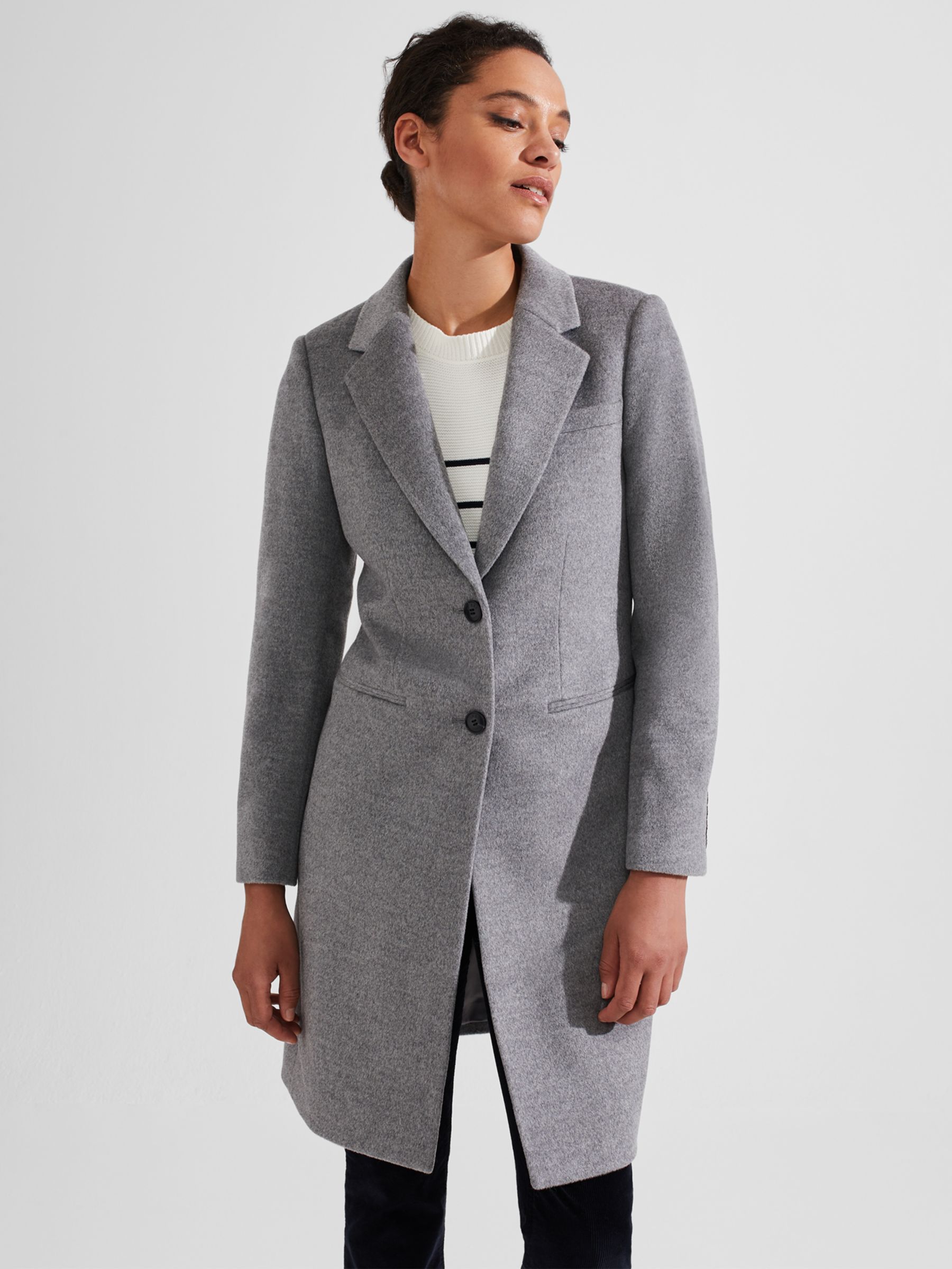 Hobbs Tilda Wool Tailored Coat, Grey, 6
