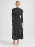 Hobbs Drew Ecovero Print Jersey Dress, Black/Ivory