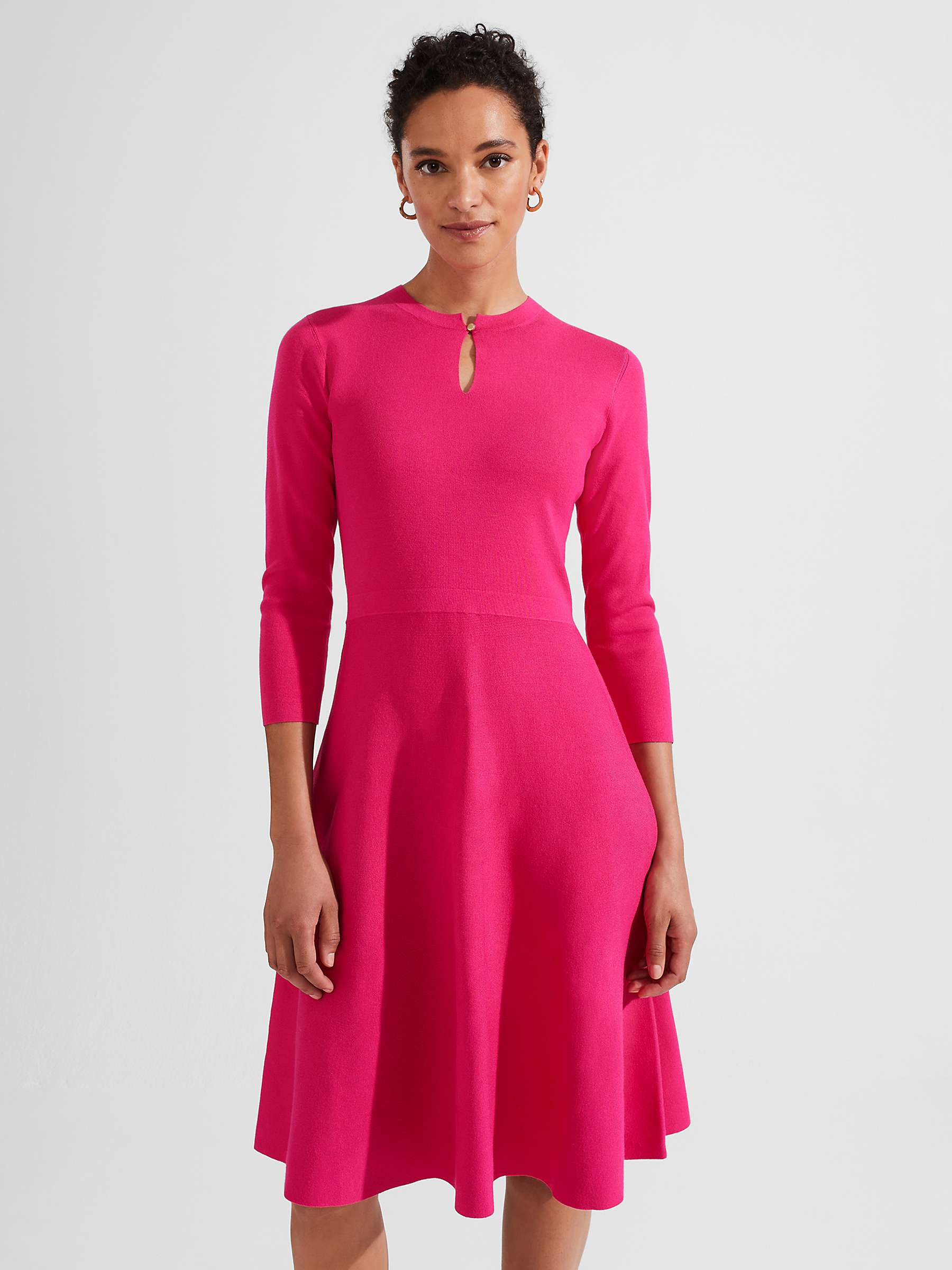 Buy Hobbs Hailey Knitted Dress, Sapphire Pink Online at johnlewis.com