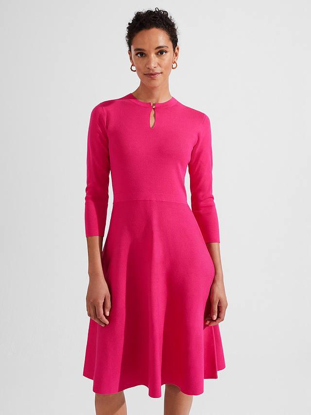 Hobbs Hailey Knitted Dress, Sapphire Pink