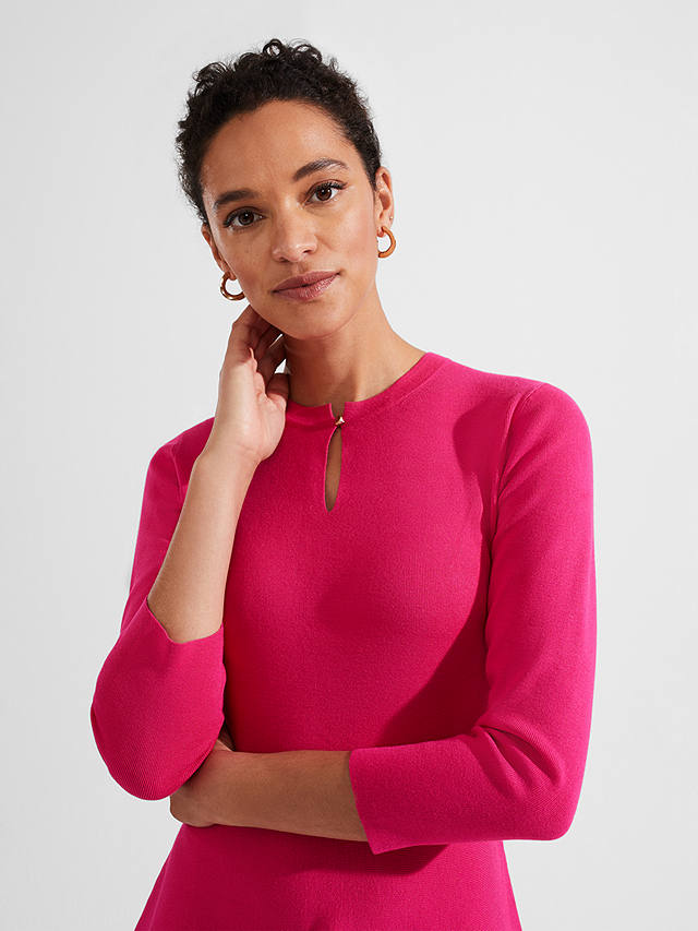 Hobbs Hailey Knitted Dress, Sapphire Pink