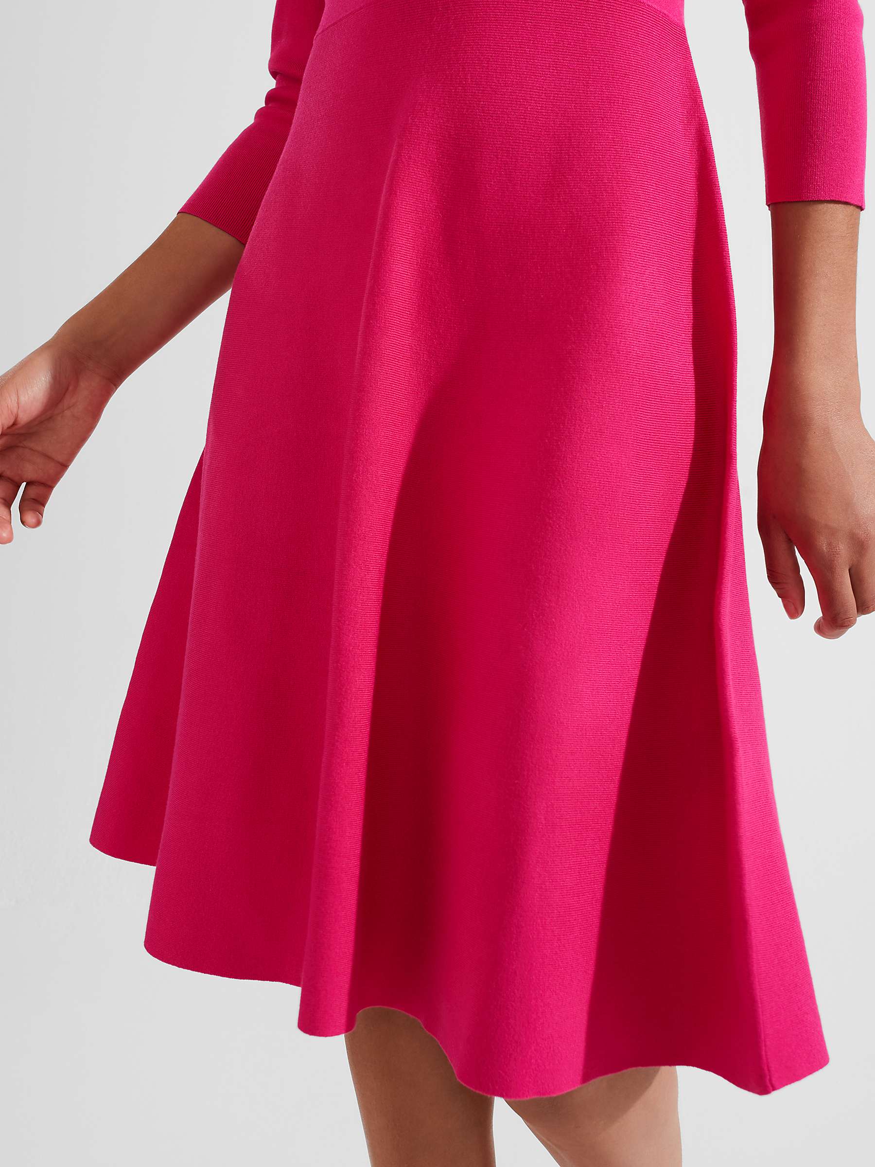 Buy Hobbs Hailey Knitted Dress, Sapphire Pink Online at johnlewis.com