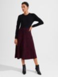 Hobbs Harlie Knitted Dress, Black Cerise